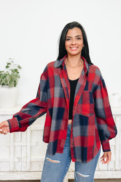 Wild About Plaid Button Down Top - 2 Colors!