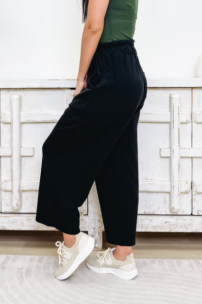 The Effortless Lounge Wide Leg Pants - Black