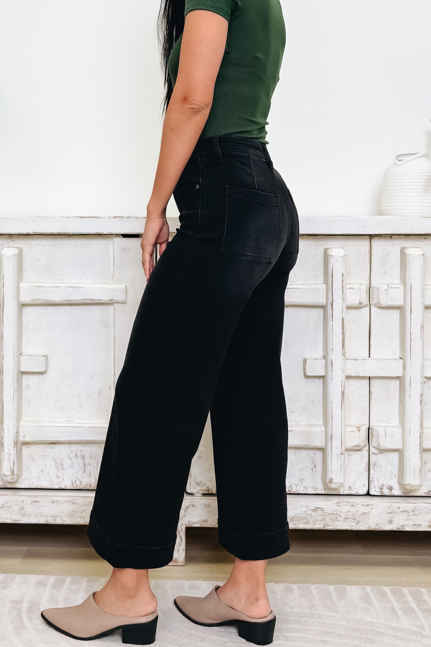 The Level Up By Anniewear - High Rise Wide Leg Jeans - 2 Colors!