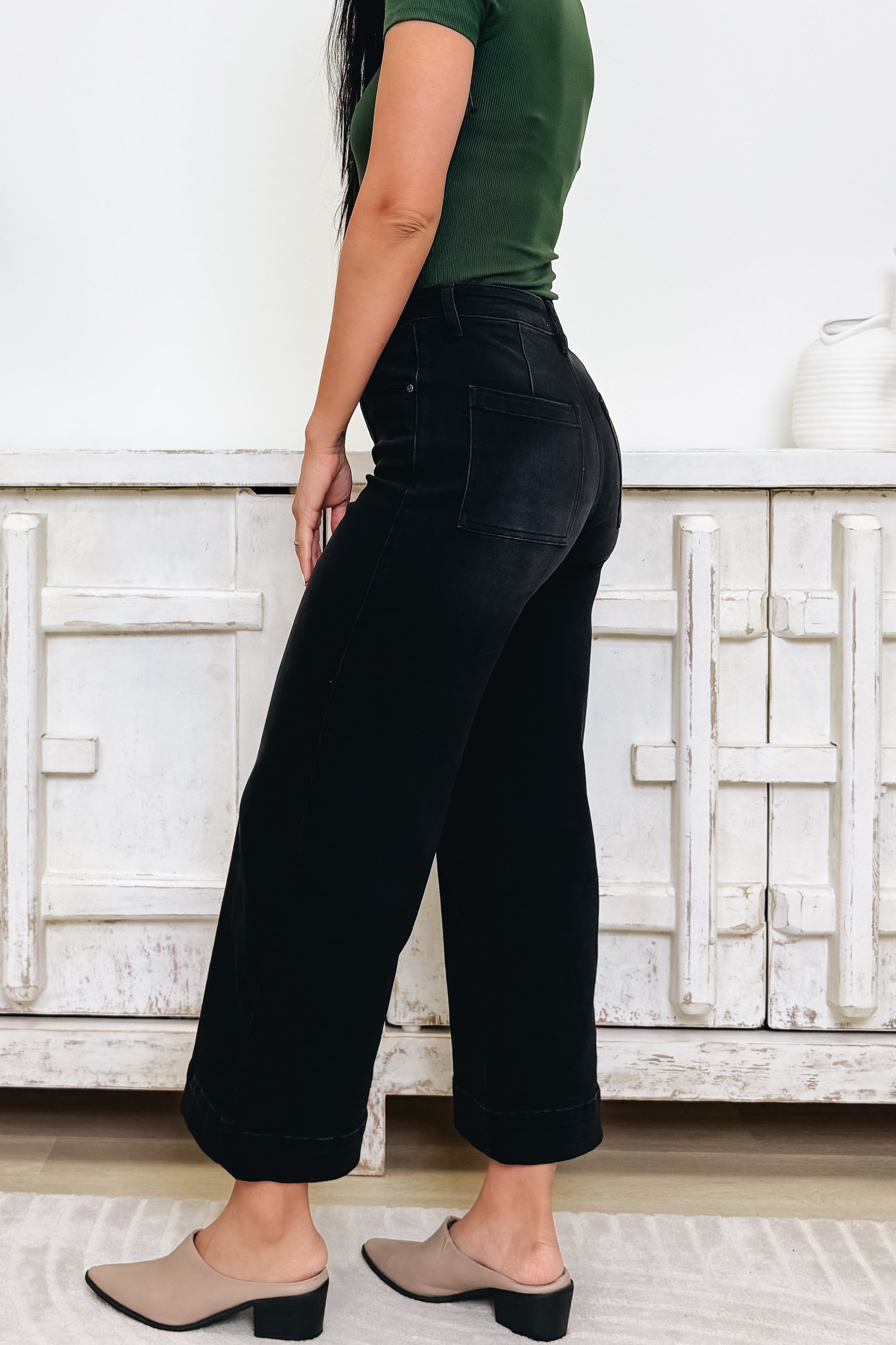 The Level Up By Anniewear - High Rise Wide Leg Jeans - 2 Colors!