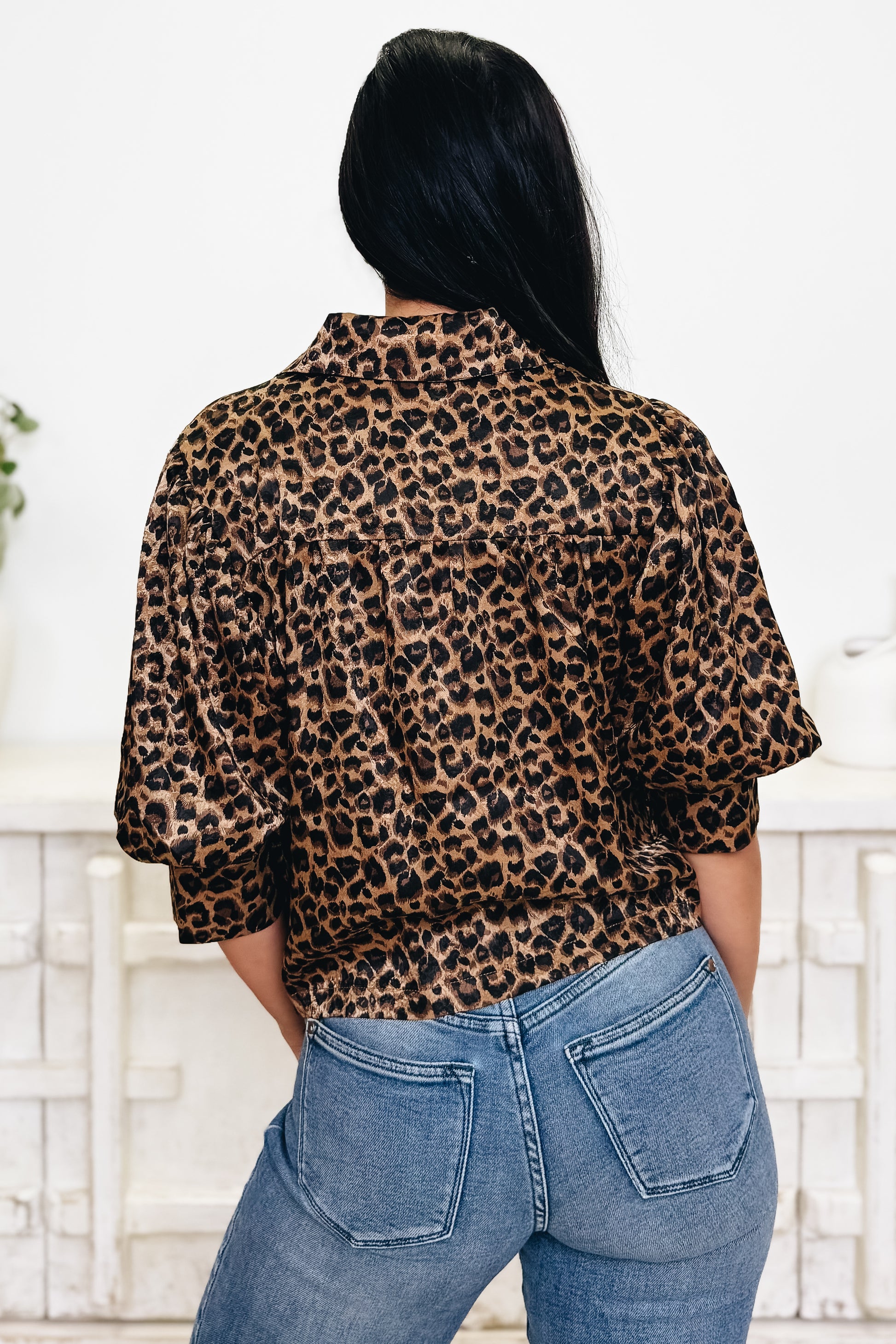In The Spotlight Leopard Button Down Top