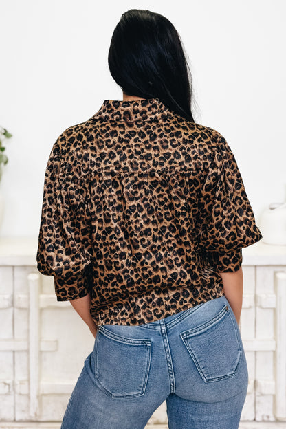 In The Spotlight Leopard Button Down Top