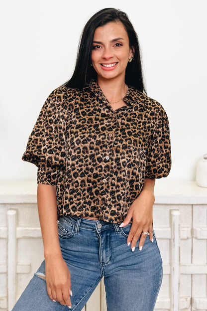 In The Spotlight Leopard Button Down Top