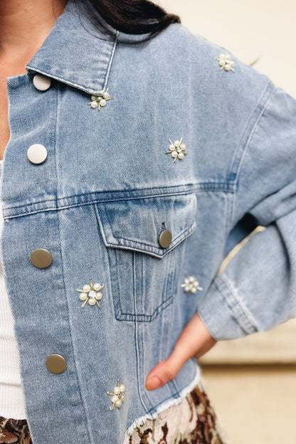 Crystal Crush Floral Denim Jacket