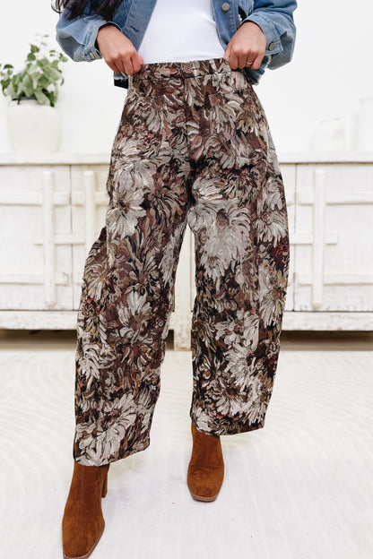 Fall Fantasy Cargo Barrel Joggers - Brown