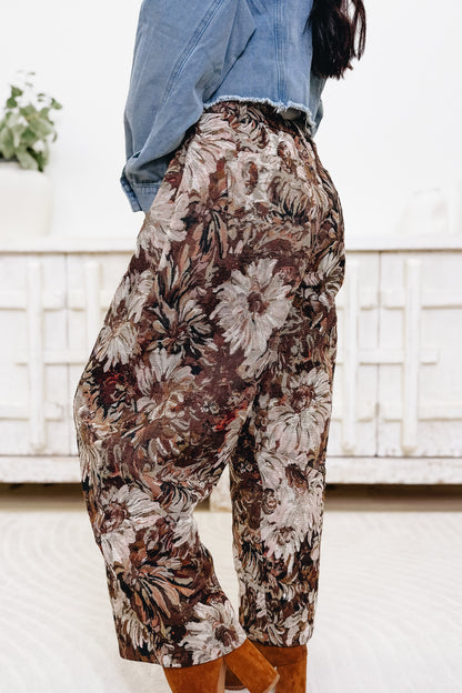 Fall Fantasy Cargo Barrel Joggers - Brown