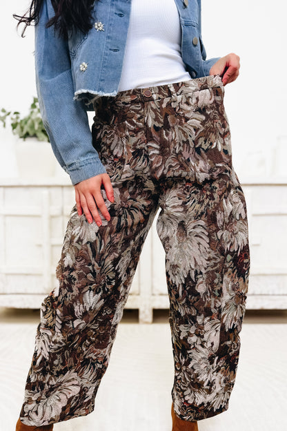 Fall Fantasy Cargo Barrel Joggers - Brown