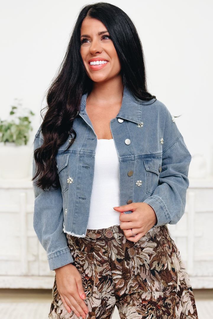 Crystal Crush Floral Denim Jacket