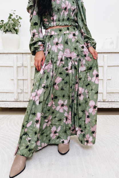 Sweet Magnolia Floral Maxi Skirt