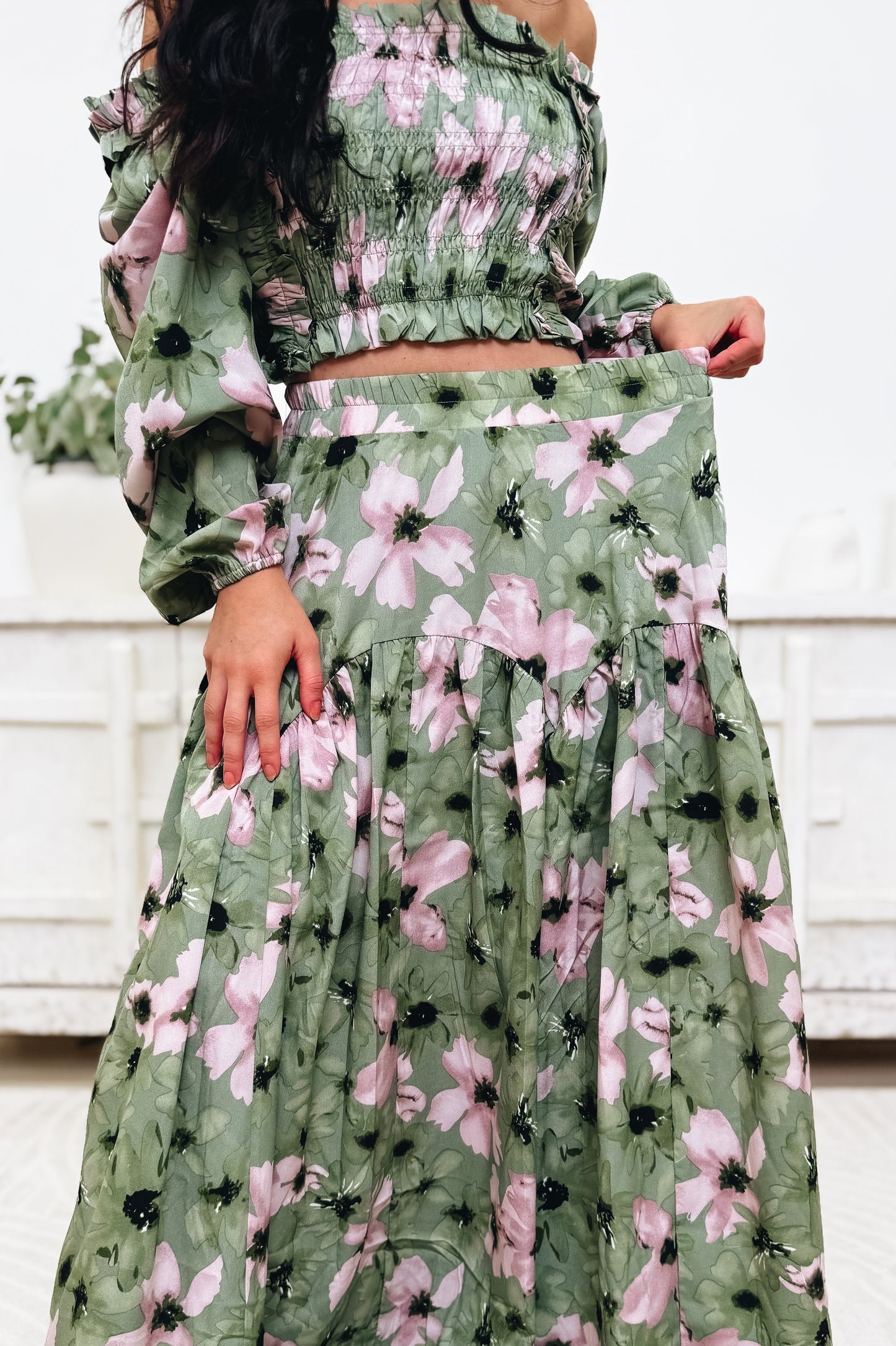 Sweet Magnolia Floral Maxi Skirt