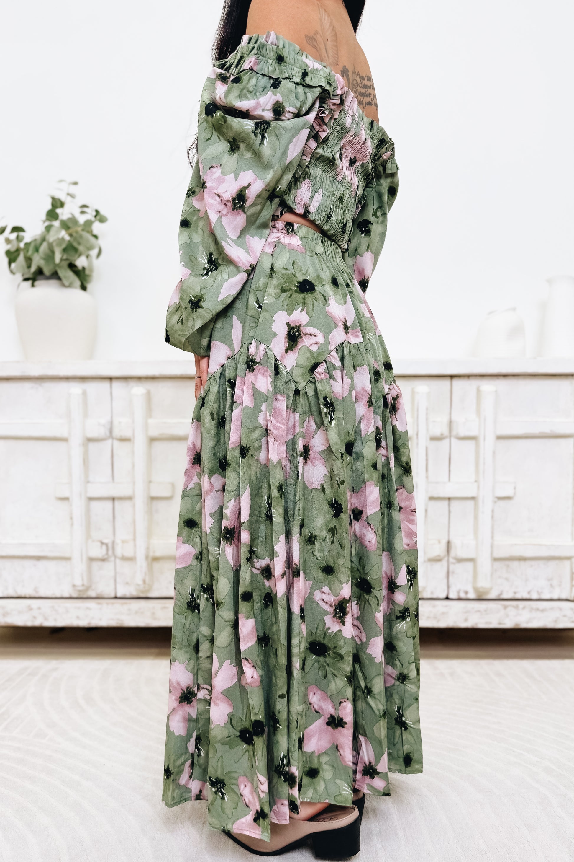 Sweet Magnolia Floral Maxi Skirt