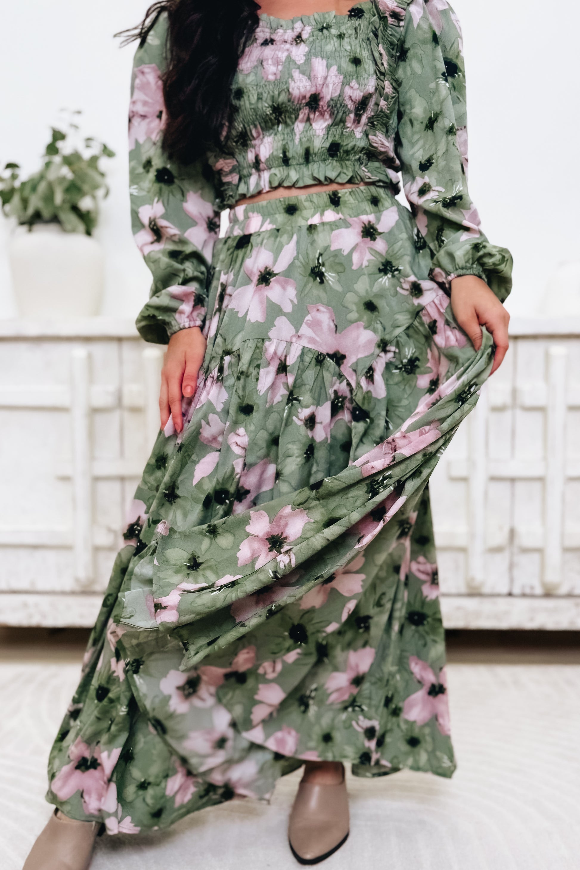 Sweet Magnolia Floral Maxi Skirt