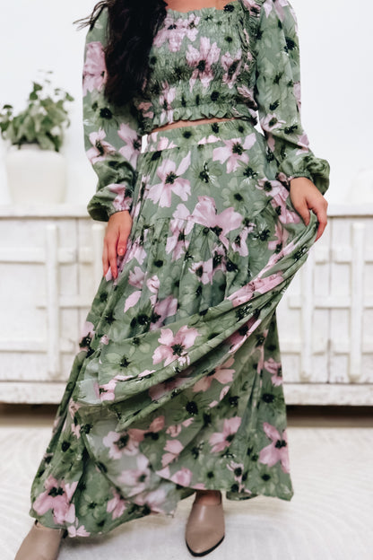 Sweet Magnolia Floral Maxi Skirt