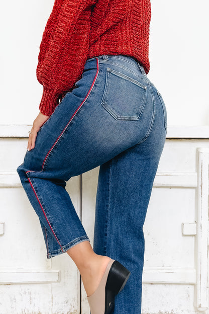 Let's Ride Wide Leg Jeans - Medium Indigo