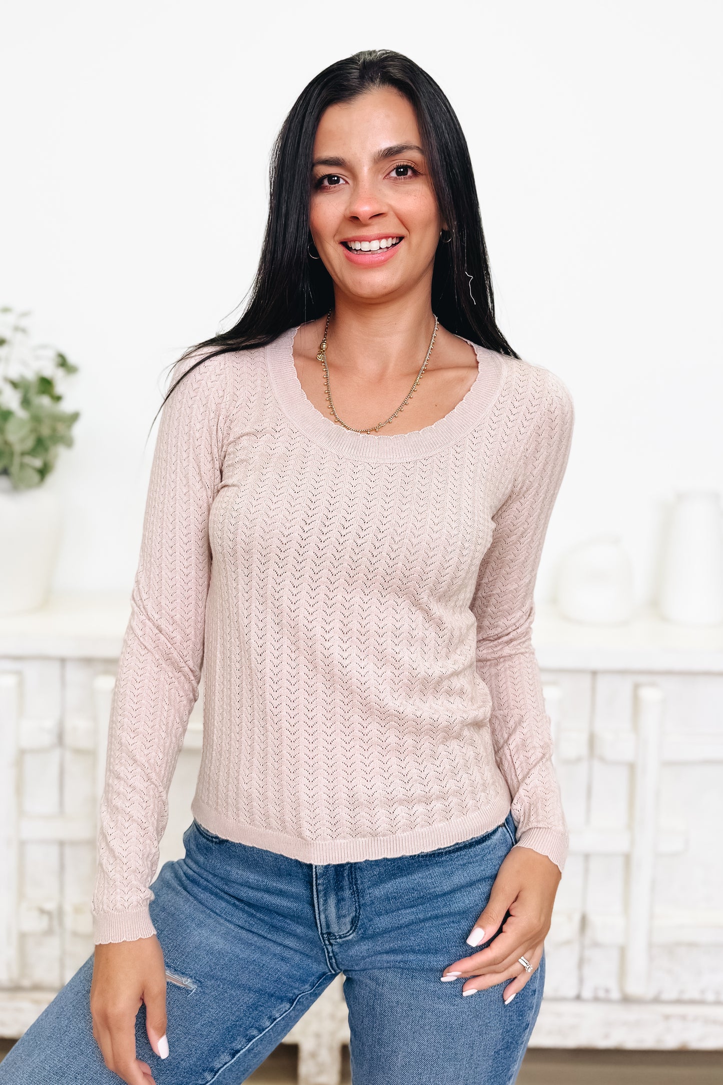 Show & Pointelle Top - 2 Colors!