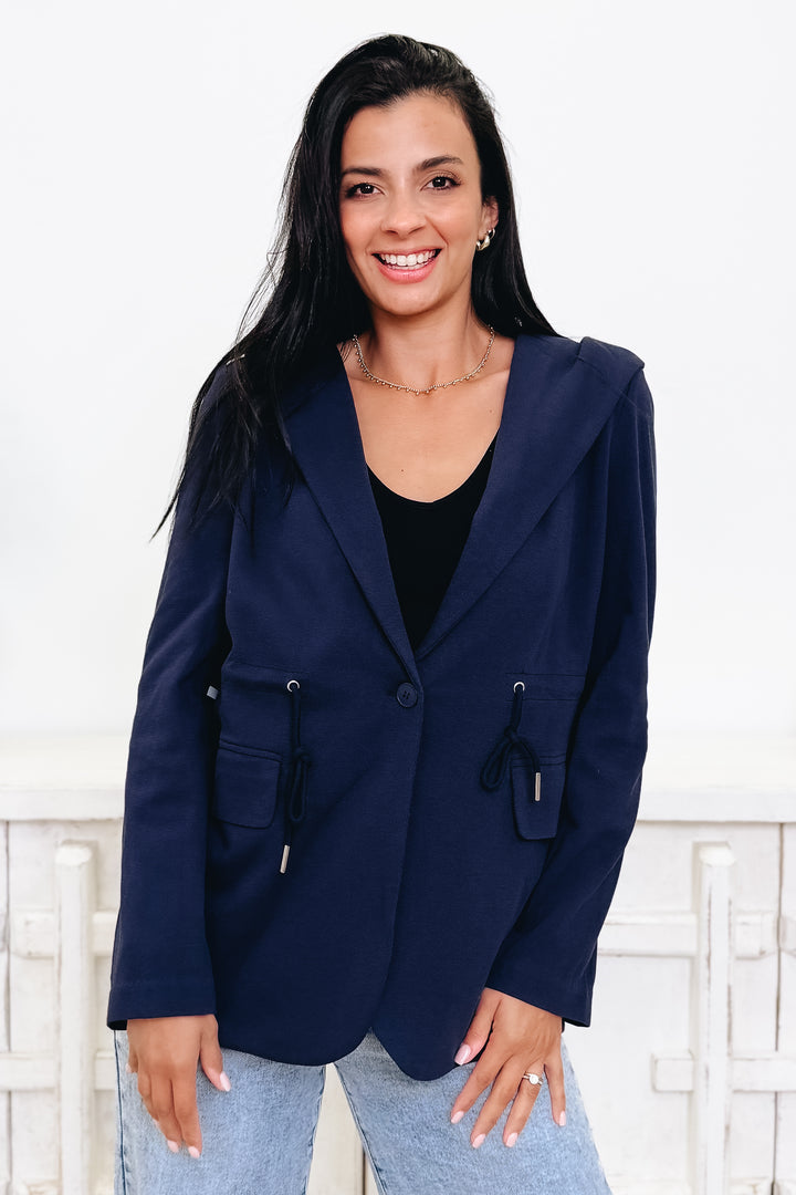 City Chic Hooded Blazer - 2 Colors!