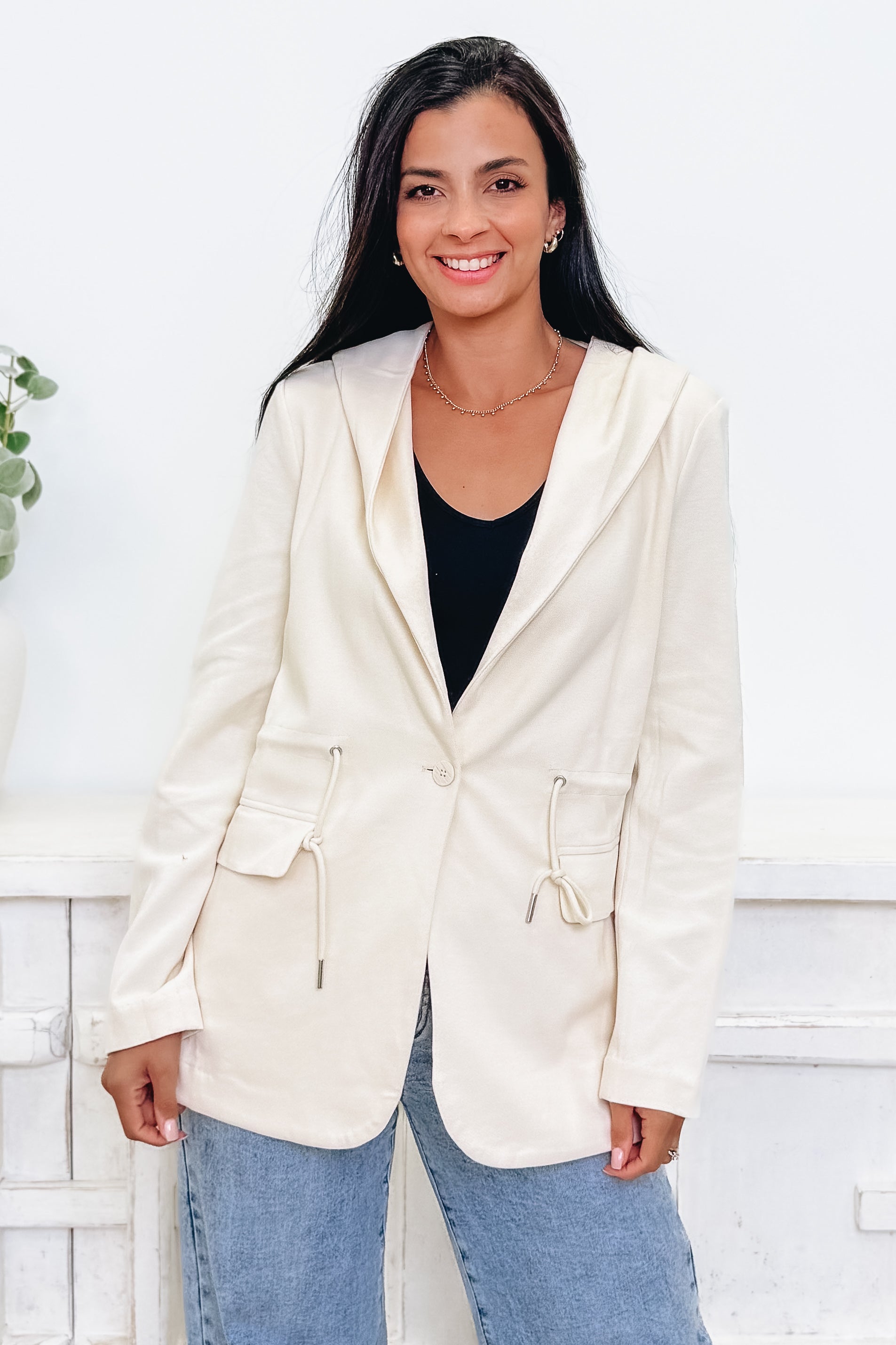City Chic Hooded Blazer - 2 Colors!
