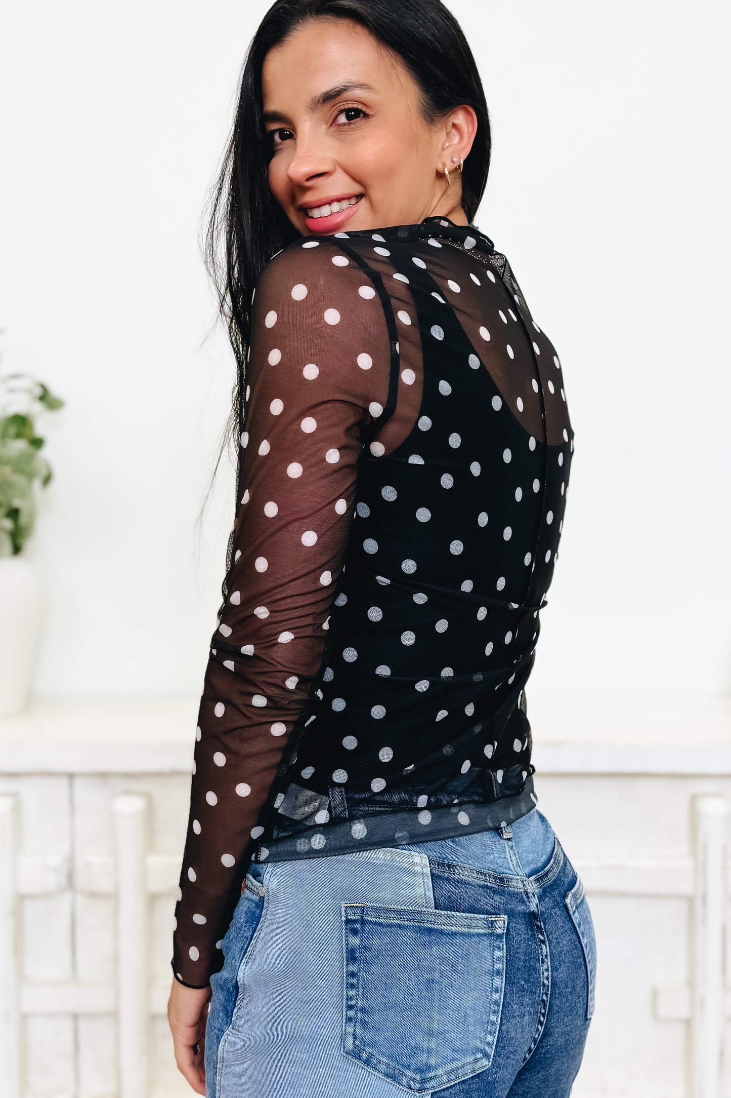 Playful Points Mesh Top