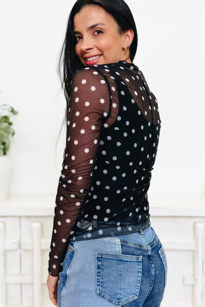 Playful Points Mesh Top