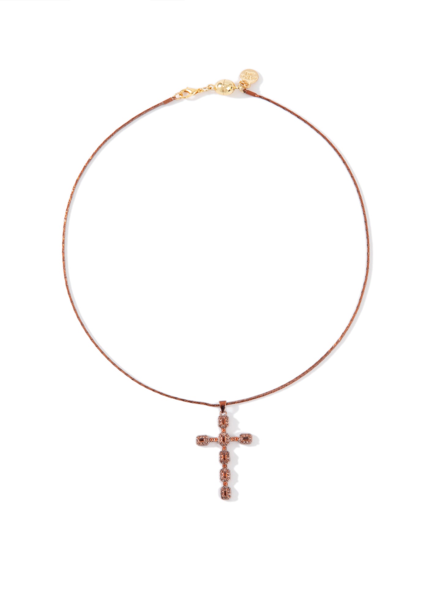 Pick Up Your Cross Necklace - Metallic Toffee