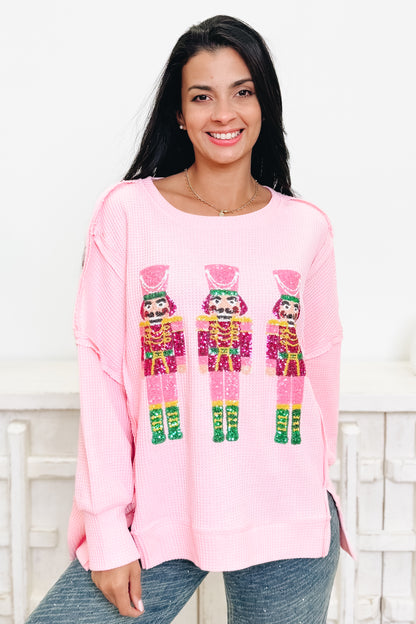 Christmas Sequin Nutcrackers Sweater
