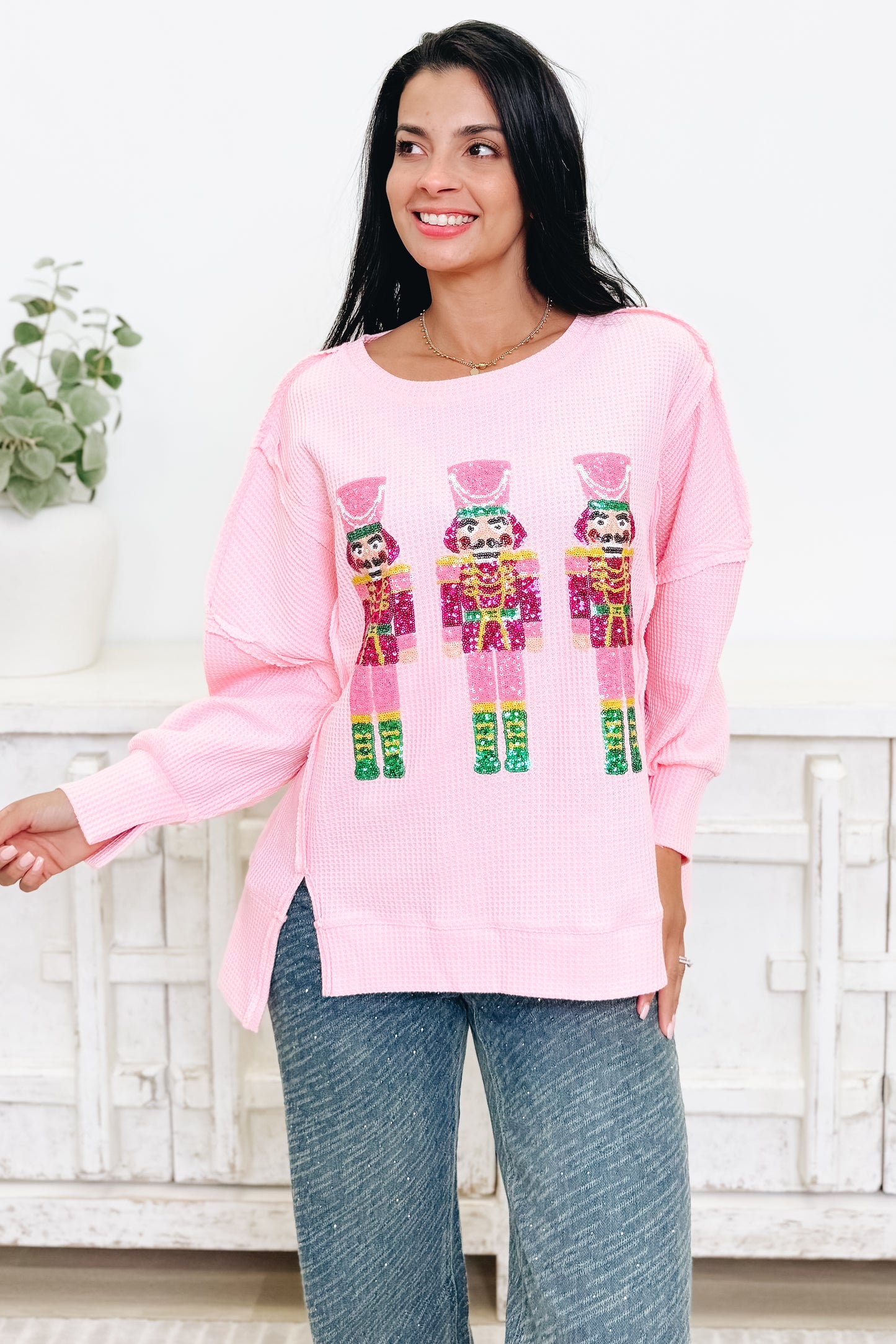 Christmas Sequin Nutcrackers Sweater
