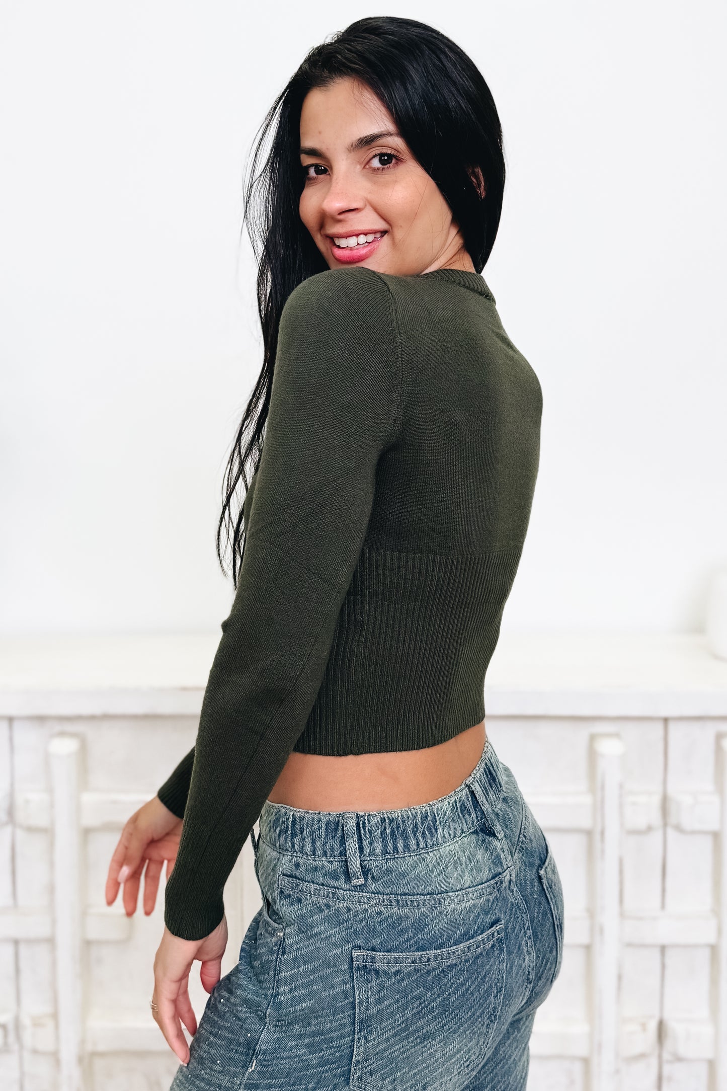 Buttoned Up Cardigan - Forest