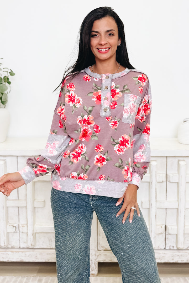 Cup Half Full Floral Top