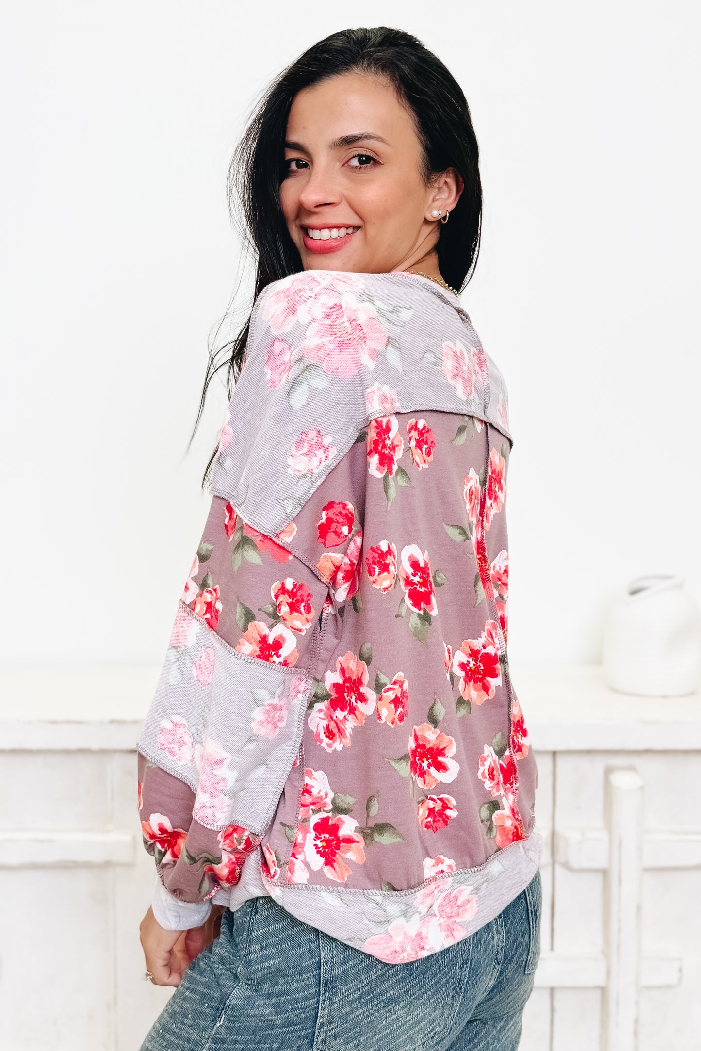 Cup Half Full Floral Top