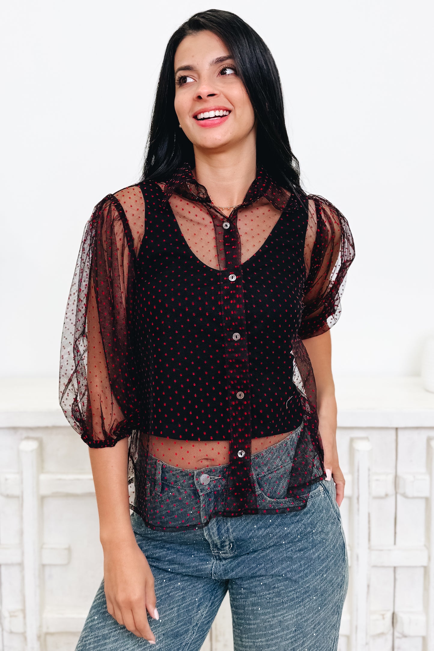 Dotty Parton Button Down Top - 2 Colors!