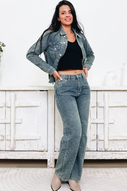 Born To Shine By Mica - Embellished Wide Leg Jeans