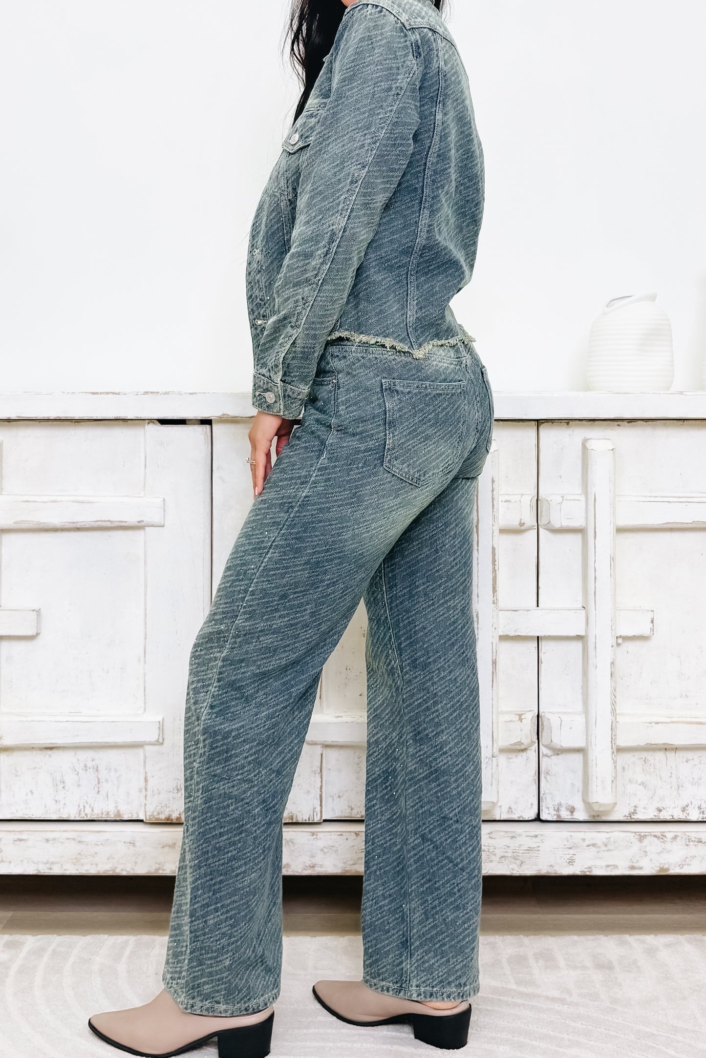 Born To Shine By Mica - Embellished Wide Leg Jeans