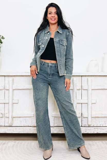 Born To Shine By Mica - Embellished Wide Leg Jeans