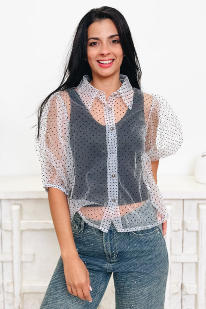 Dotty Parton Button Down Top - 2 Colors!
