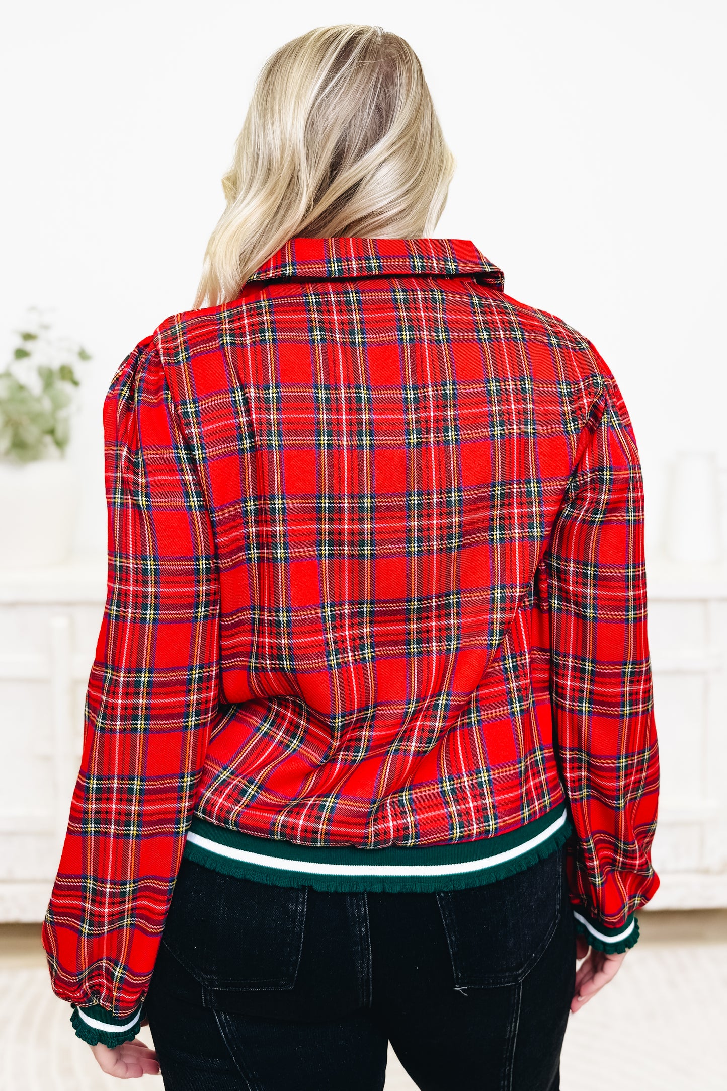 'Tis The Season Plaid Top