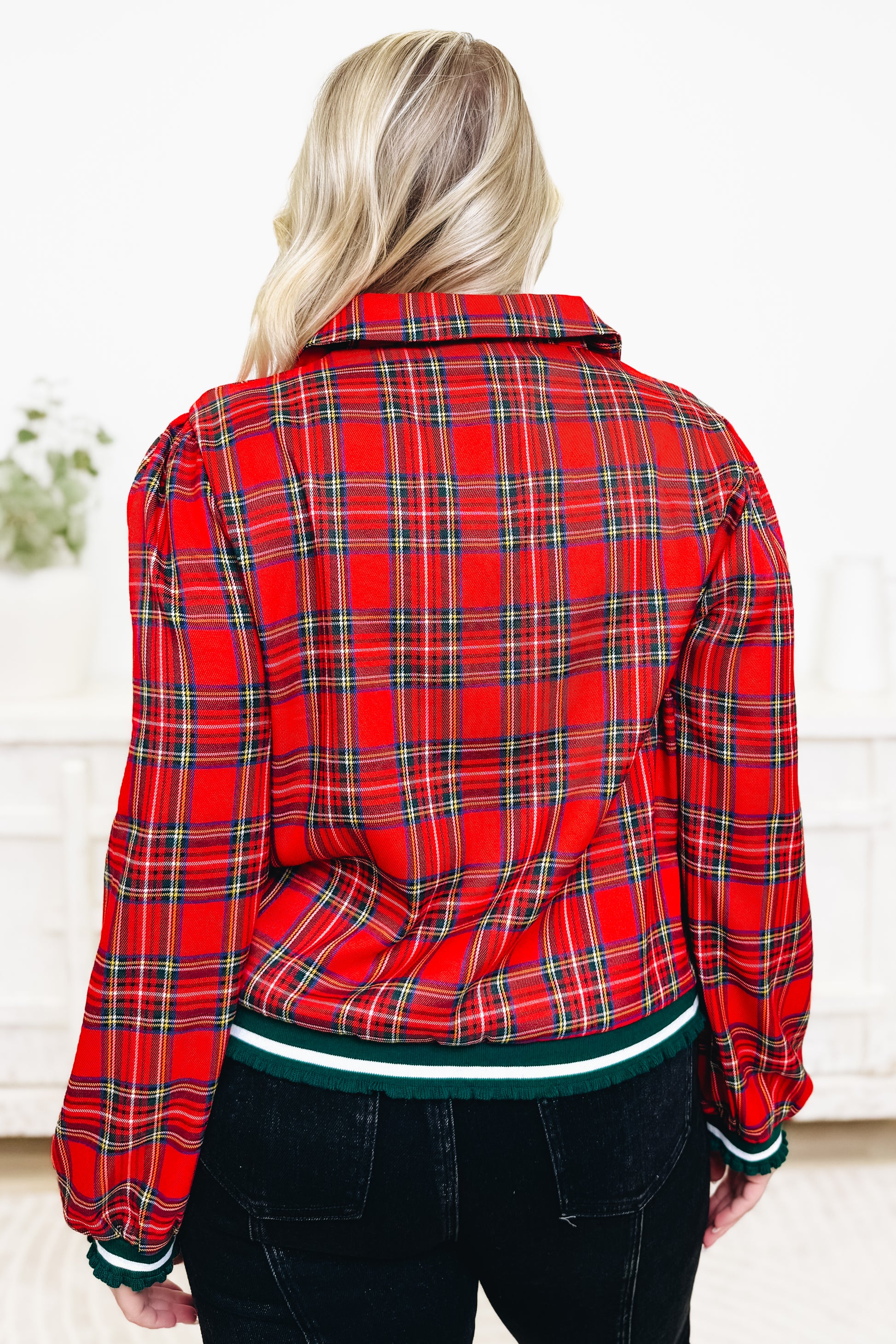 'Tis The Season Plaid Top