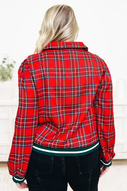 'Tis The Season Plaid Top