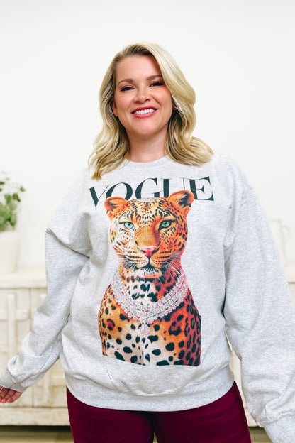 Fierce In Vogue Leopard Graphic Sweatshirt