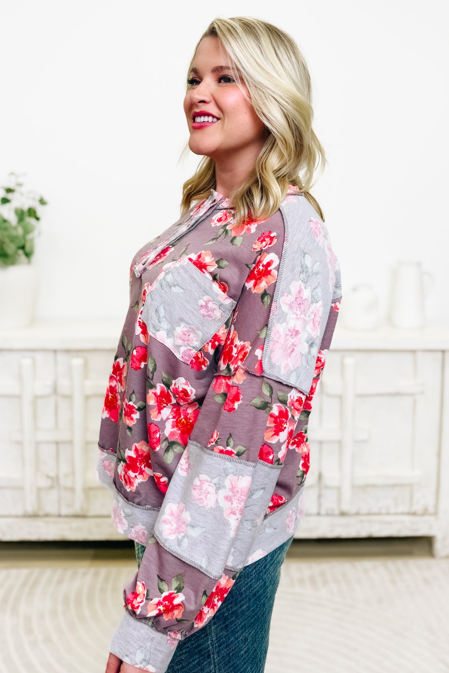 Cup Half Full Floral Top