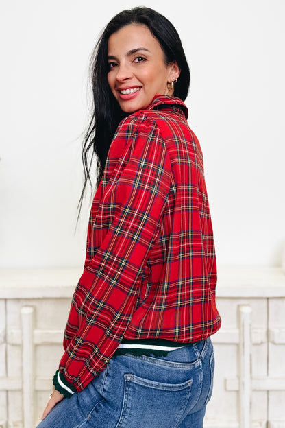 'Tis The Season Plaid Top