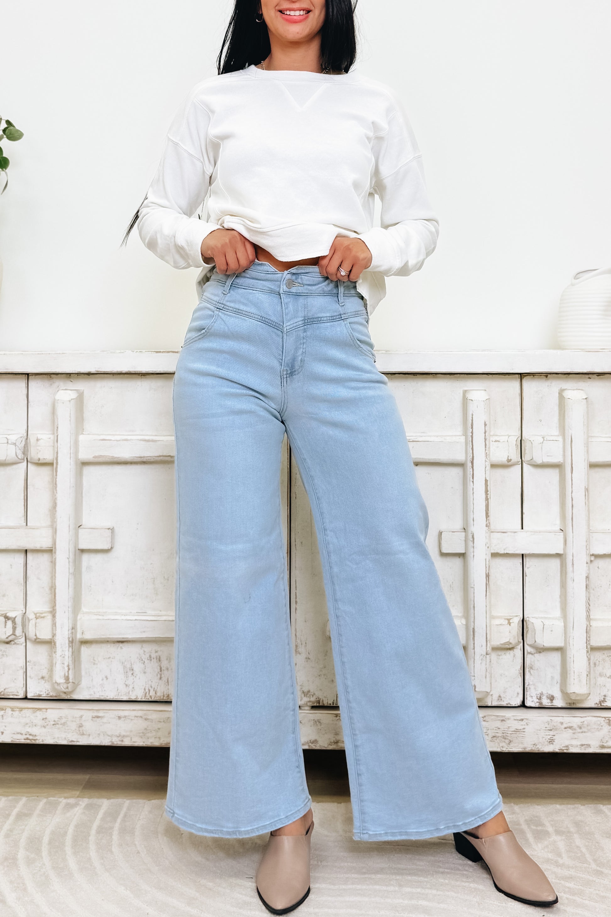 Defined & Divine By Cello - High Rise Wide Leg Jeans
