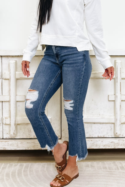 Sweet Sort Of Love By Mica - High Rise Bootcut Jeans - Bluish Blue