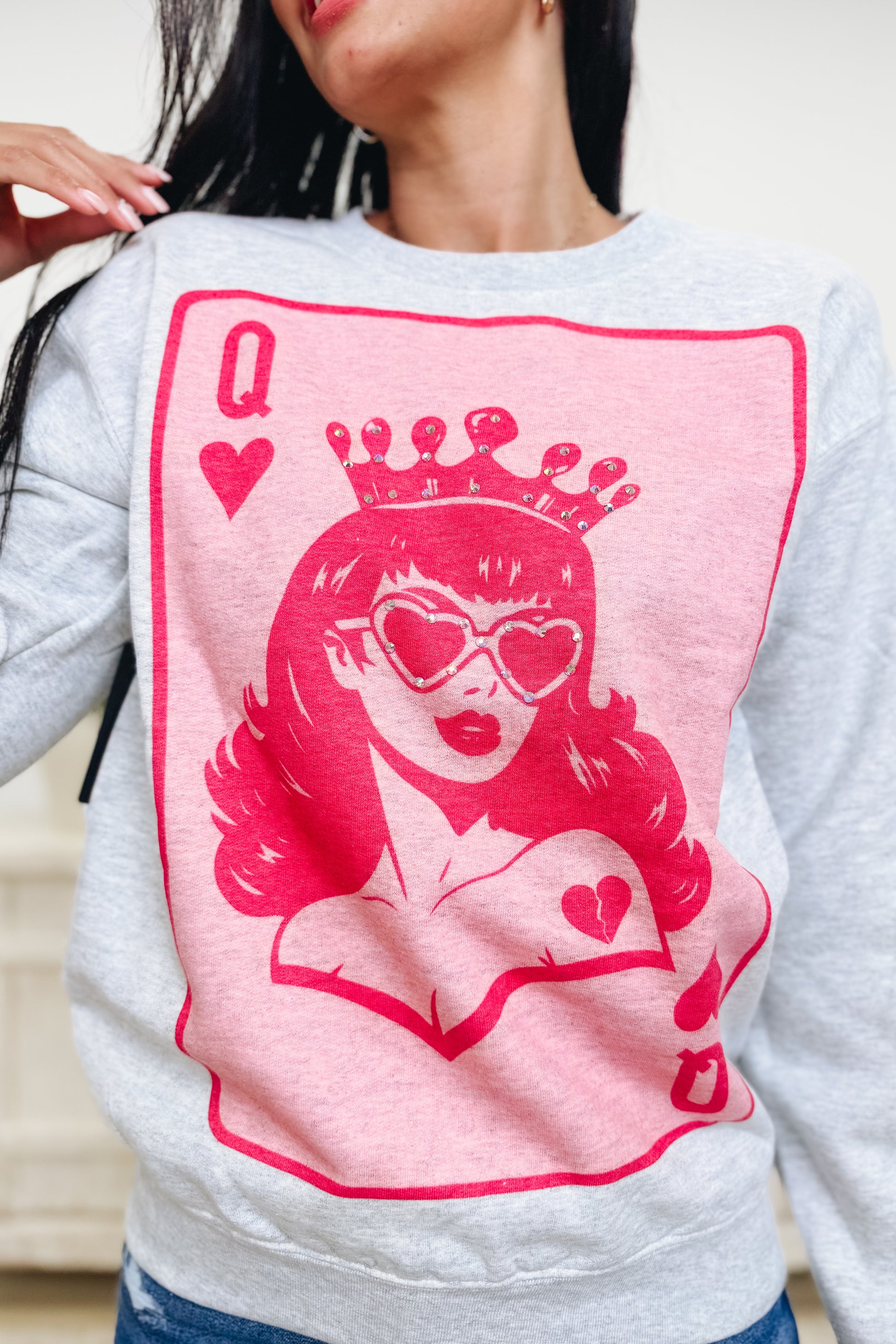 Queen Of Hearts Graphic Sweatshirt