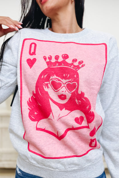 Queen Of Hearts Graphic Sweatshirt