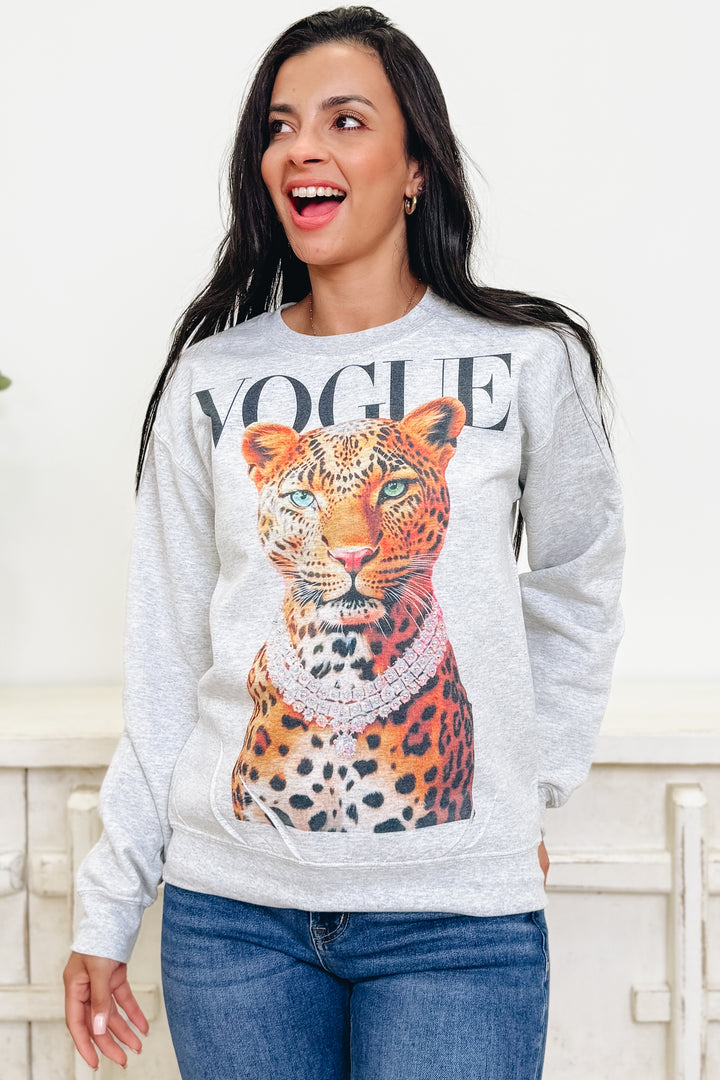 Fierce In Vogue Leopard Graphic Sweatshirt