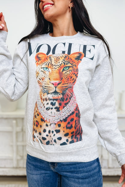 Fierce In Vogue Leopard Graphic Sweatshirt