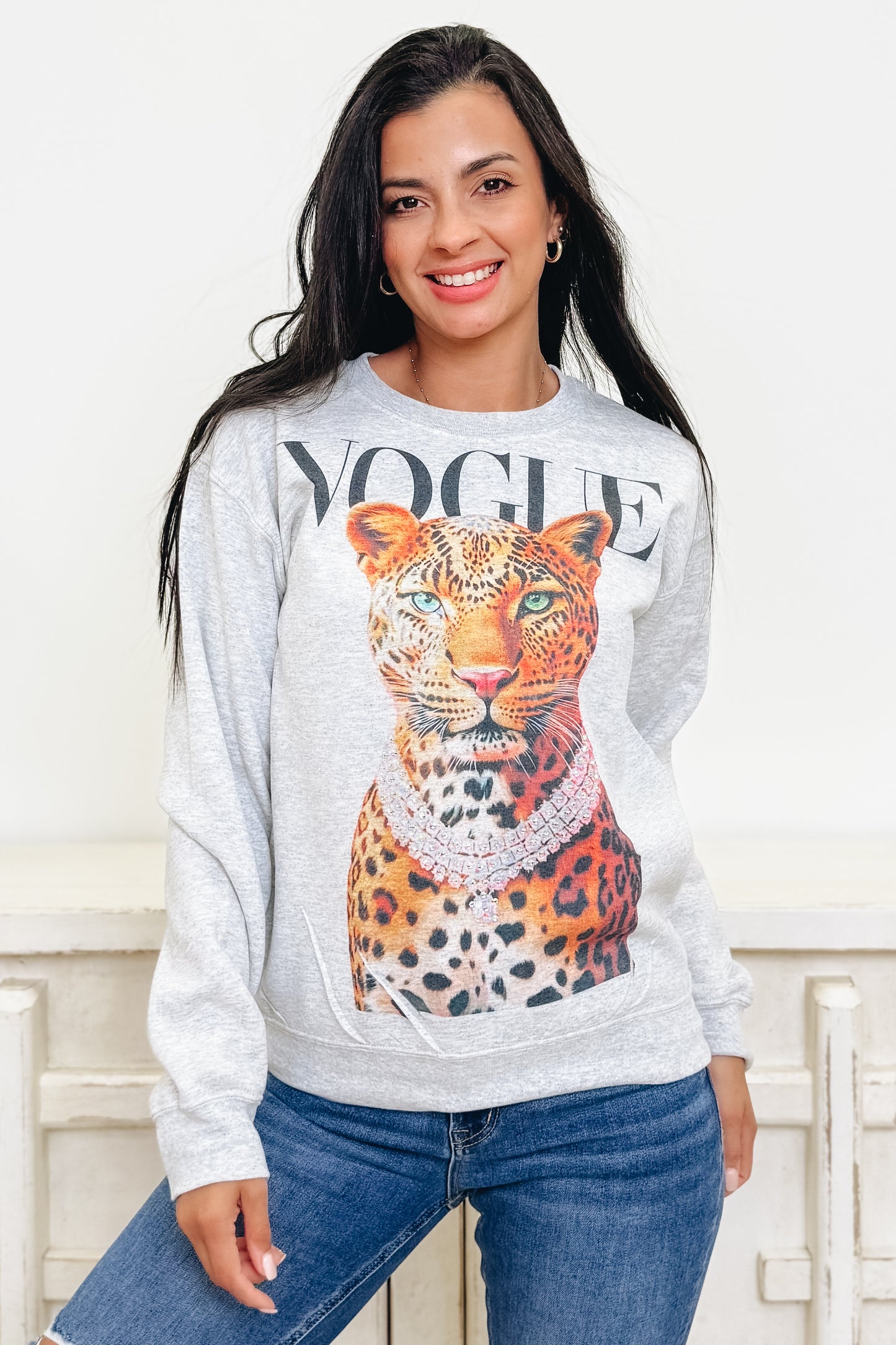 Fierce In Vogue Leopard Graphic Sweatshirt