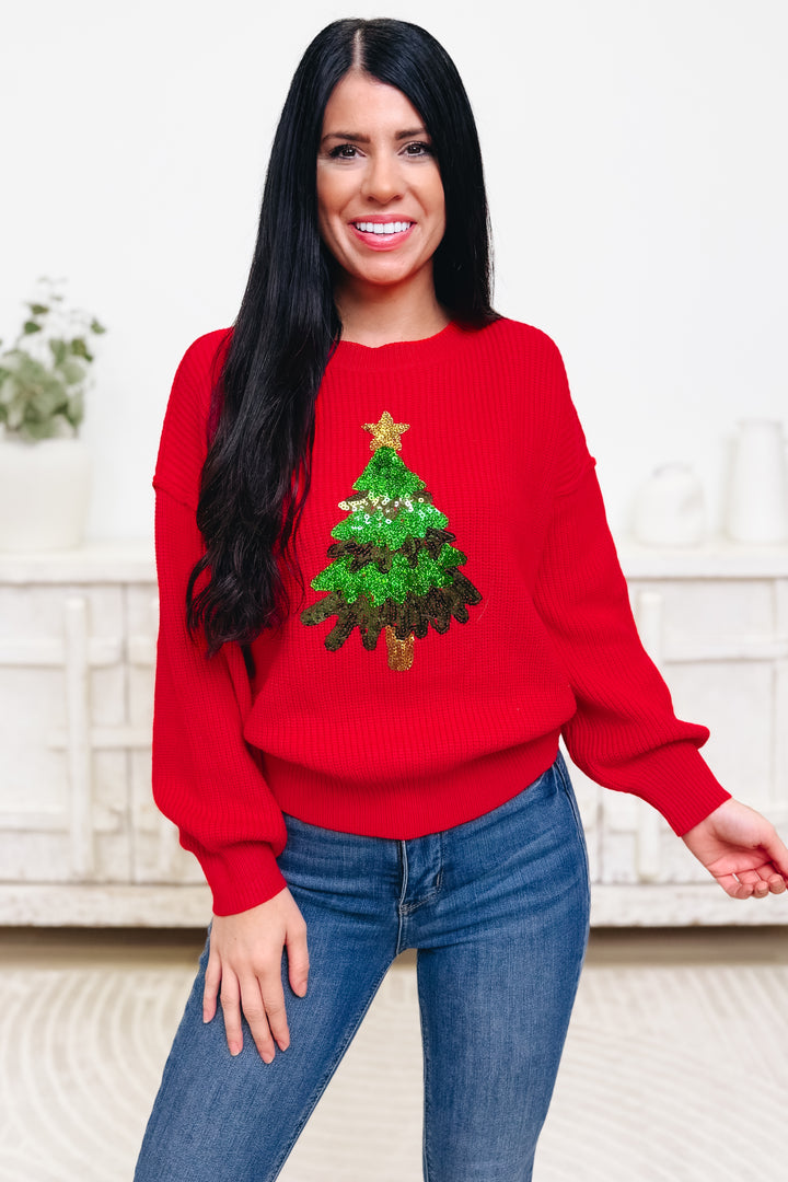 Christmas Tree Sequin Sweater