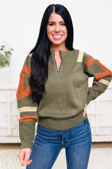 Coffee Runs Half Zip Sweater - 2 Colors!