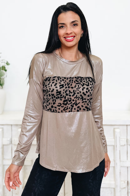 Shimmering Ferocity Leopard Top - 2 Colors!
